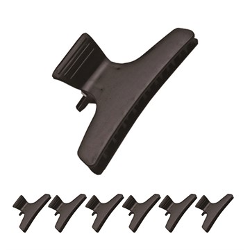 Essentials Butterfly Hair Clamps Black - 12 Pack