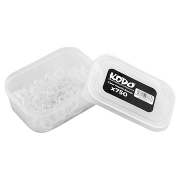 Kodo Clear Hair Bands Tub - 750 Pack
