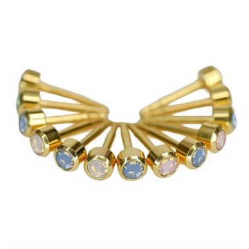 Caflon Regular Assorted Bezel Set Crystal Opals - 12 Pack