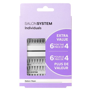 Salon System Individual Lashes Extra Value 6 for 4 (Medium)