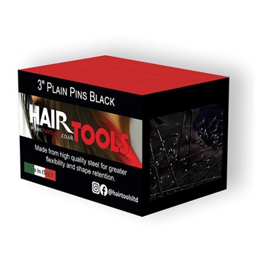 Hair Tools 3" Plain Pins Black - 400 Pack