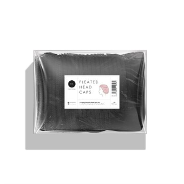 Naomi Rose Pleated Head Caps - Black 100 Pack