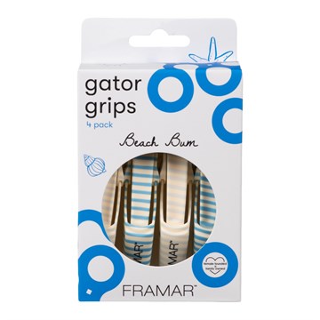 Framar Gator Grips Hair Clips Beach Bum - 4 Pack
