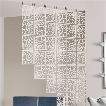 Salon Ambience Curtain White Set 20 Squares With Hooks