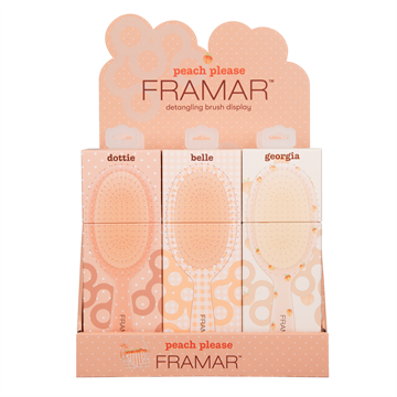 Framar Peach Please 9 Piece Detangle Brush Display
