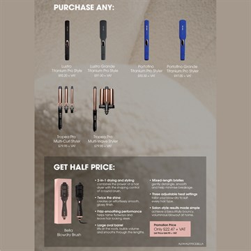 Alfa Italia Buy Any Styler Get A Bella Brush Half Price - ALFAHALFPRICEBELLA