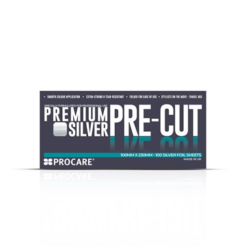 Procare Premium Pre-Cut Silver Hair Foil Strips Large - 225mm x 100mm 100 Pack