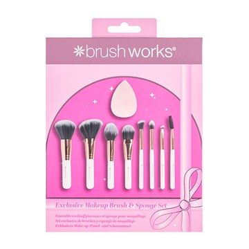 Brushworks Exclusive Makeup Brush & Sponge Gift Set - 9 Piece