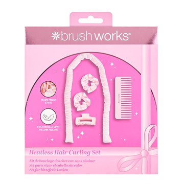 Brushworks Heatless Hair Curling Gift Set - Pink 5 Piece
