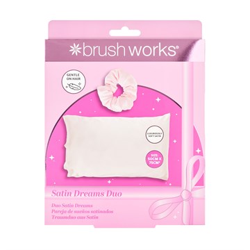 Brushworks Satin Dreams Pillowcase & Scrunchie Duo - Pink