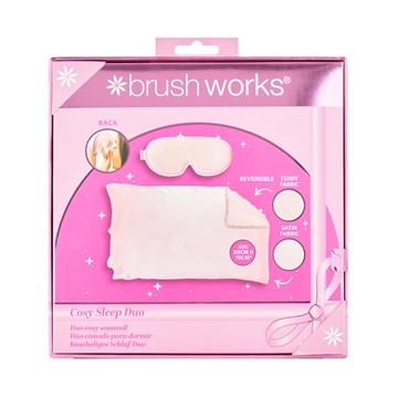 Brushworks Cosy Sleep Pillowcase & Eye Mask Duo - Pink