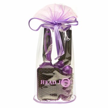 Hair Tools Oval Purple 4-Piece Brush Set