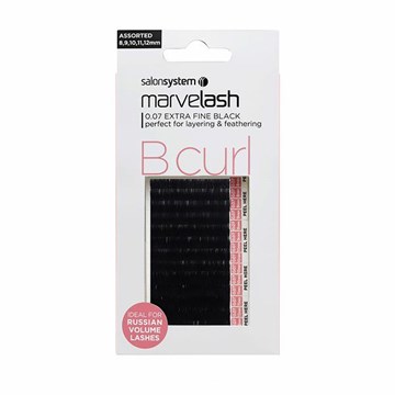 Salon System Marvelash B Curl lashes 0.07  Assorted black