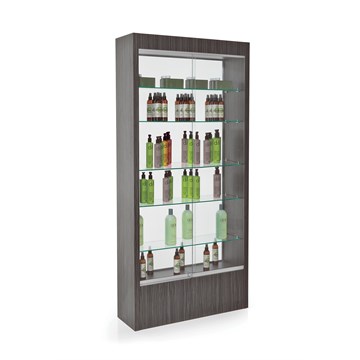 REM Quartz Glass Retail Unit (glass back) - includes lockable glass doors