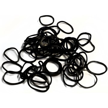 Hair Tools Black Rubber Bands 15mm - 300 Pack