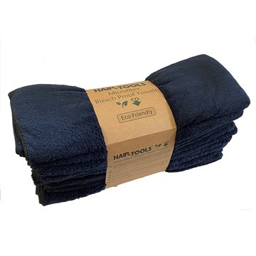 Hair Tools Microfibre Towels Black 12pk