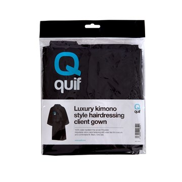 Quif Kimono Hairdressing Gown - Black