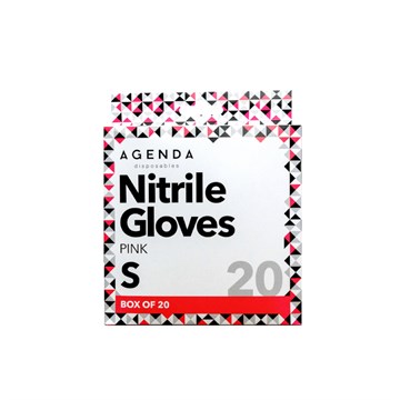 Agenda Nitrile Gloves Pink Small 20 pack