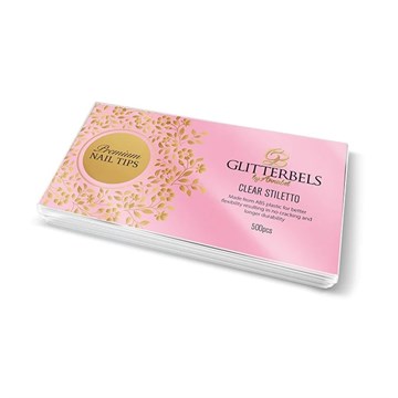 Glitterbels Clear Stiletto Nailtips 500