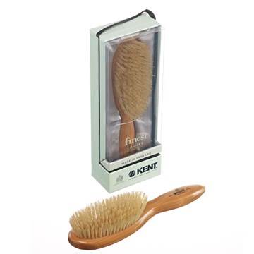 Kent Salon Ladies Finest Cherrywood Pure White Bristle Oval Brush