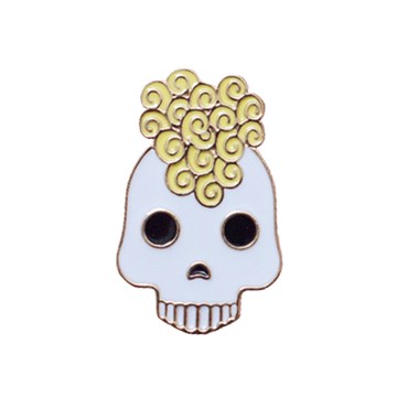 amika individual lapel skull pin badge