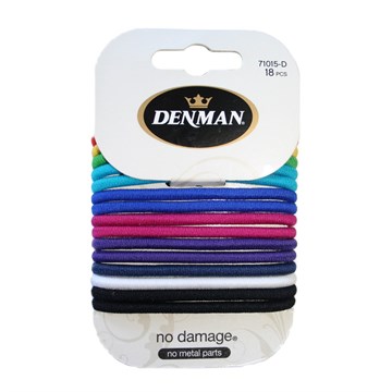 Denman 4mm Long Elastics Bright - 18pk