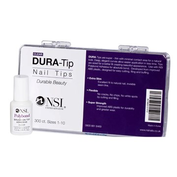 NSI Dura Tip 300Count Natural with FREE Polybond Glue