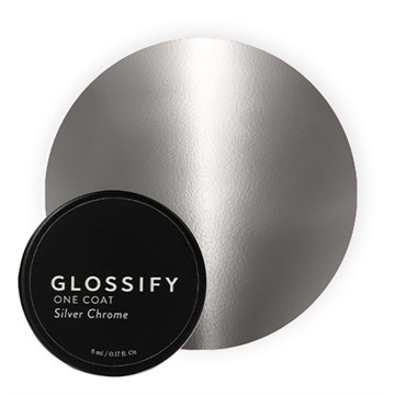 Glossify One Coat Gel Nail Polish Silver Chrome - 8ml