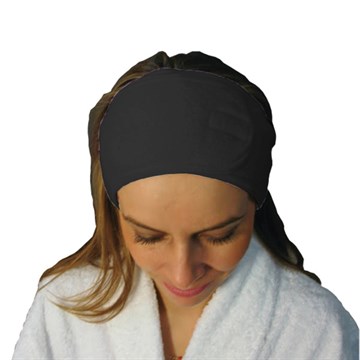 Beauty Essentials Black Cotton Velcro Headband - Single