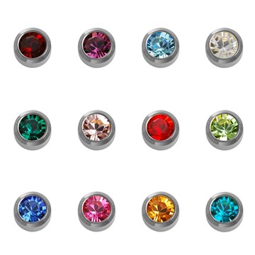 Caflon Regular Titanium Assorted Birthstone Studs